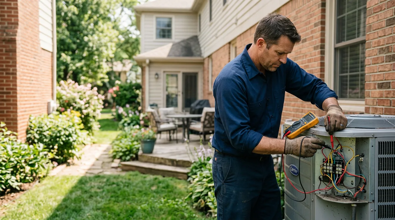 HVAC technician working near Old Bethpage, NY